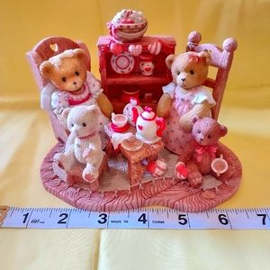 Cherished Teddies Stephanie and Melanie 3 pc Tea Set